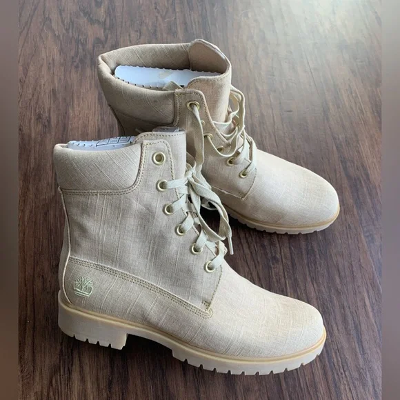 Timberland Light Tan canvas High-Top Boots - Picture 4 of 13